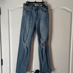 Eunina Light Blue Distressed Straight Leg Jeans